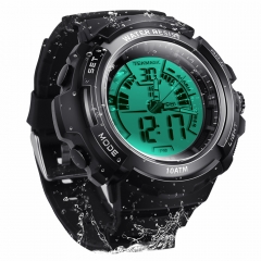 Swimming Diving Watch for Men Boys 10 ATM Waterproof with Stopwatch, Dual Time Zone, Alarm Clock Functions